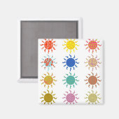 Gemusterte Sonnen Magnet (Vorderseite/Rückseite)