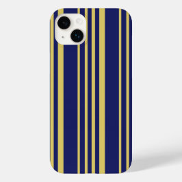 Gemusterte Streifen aus Gold und Marinebarnen Case-Mate iPhone 14 Plus Hülle