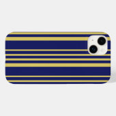 Gemusterte Streifen aus Gold und Marinebarnen Case-Mate iPhone Hülle (Rückseite (Horizontal))