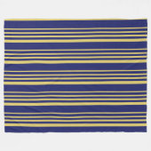 Gemusterte Streifen aus Gold und Marinebarnen Fleecedecke (Vorderseite (Horizontal))
