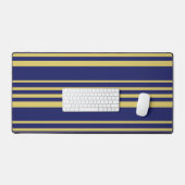Gemusterte Streifen aus Gold und Marinebarnen Schreibtischunterlage (Tastatur & Maus)