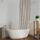 Gemusterte Streifen in Beige und Braun Duschvorhang