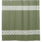 Gemusterte Streifen mit weißer Geometrie auf der E Duschvorhang (Vorderseite)