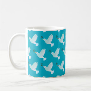 Gemusterte Taube-Tasse (blau) Kaffeetasse