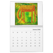 Gemusterte Tiere Wasserfarben Kunst Kalender (Jan 2026)