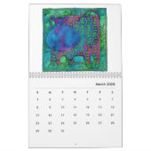 Gemusterte Tiere Wasserfarben Kunst Kalender (Mär 2026)