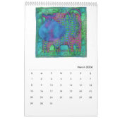 Gemusterte Tiere Wasserfarben Kunst Kalender (Mär 2026)