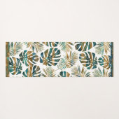 gemusterte tropische Blätter aquamarin und gold Yogamatte (Rückseite (Horizontal))