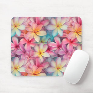 Gemusterte tropische Plumeria Frangipani Mousepad