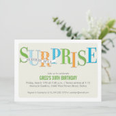 Gemusterte überraschende Party Einladung in Grün (Stehend Vorderseite)