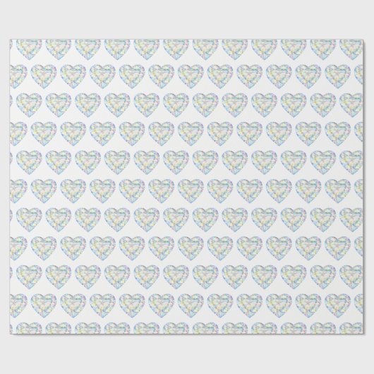 Gemusterte Umhüllung für das Diamantherz Geschenkpapier (Flach)