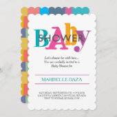 gemusterte und farbliche einladung (Vorne/Hinten)