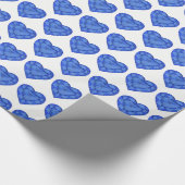 Gemusterte Verpackung für Saphiire Herzenfarben Geschenkpapier (Ecke)