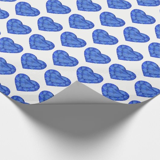 Gemusterte Verpackung für Saphiire Herzenfarben Geschenkpapier (Ecke)