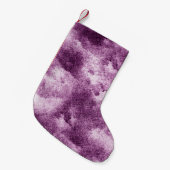 Gemusterte, violette, abstrakte, geschmückte, alte kleiner weihnachtsstrumpf (Vorderansicht (hängend))