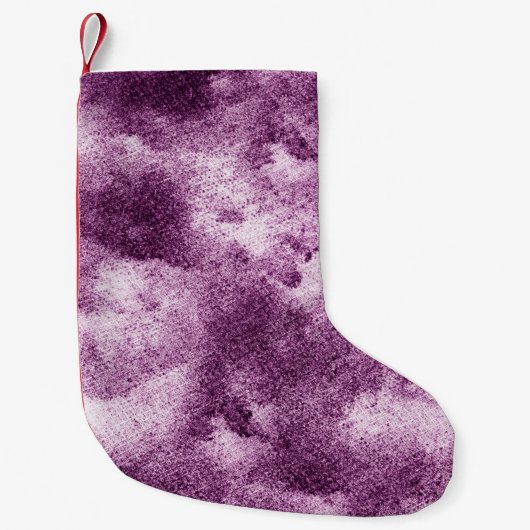 Gemusterte, violette, abstrakte, geschmückte, alte kleiner weihnachtsstrumpf (Vorderseite)