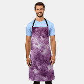 Gemusterte, violette, abstrakte, geschmückte, alte schürze (Getragen)