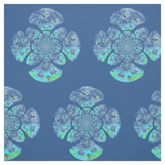 Gemusterte Wasserlilie Stoff (Muster)