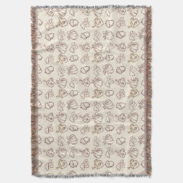 Gemusterte Webdecke "Cozy Autumn Harvest Doodle" B Decke