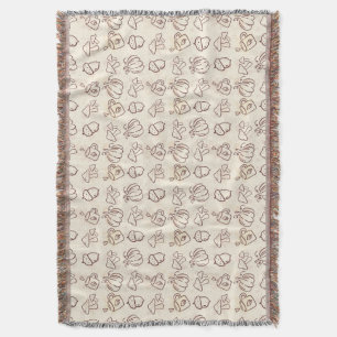 Gemusterte Webdecke "Cozy Autumn Harvest Doodle" B Decke