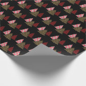 Gemusterte Weihnachtsbäume Geschenkpapier (Ecke)