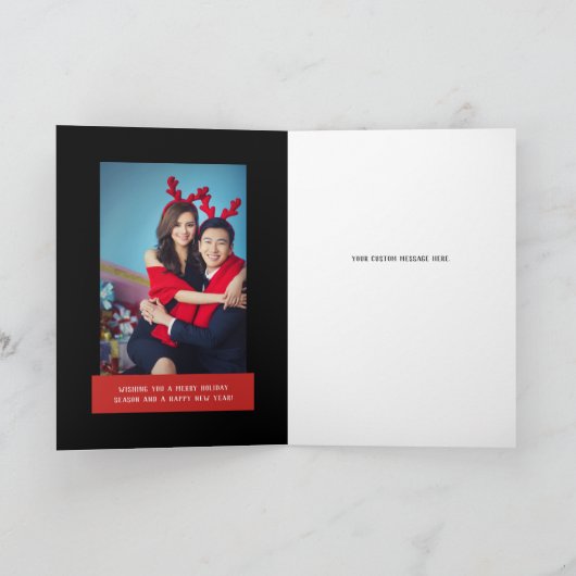 Gemusterte Weihnachtskarte Feiertagskarte (Innenseite)