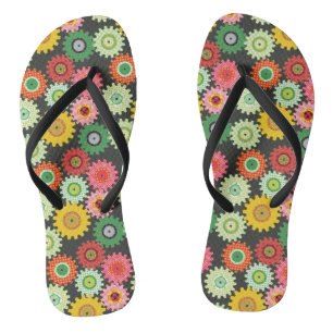 Gemusterte Zahnräder Badesandalen