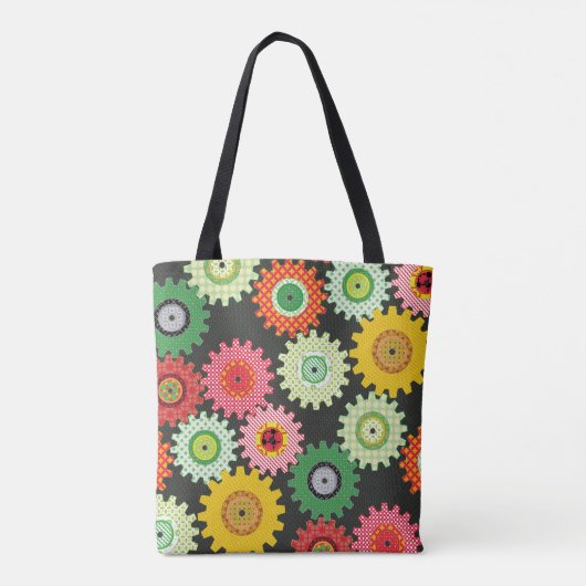 Gemusterte Zahnräder Tasche (Rückseite)
