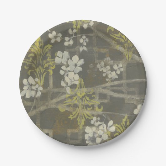 Gemusterte Zweigstelle Blossom I Pappteller (Vorderseite)