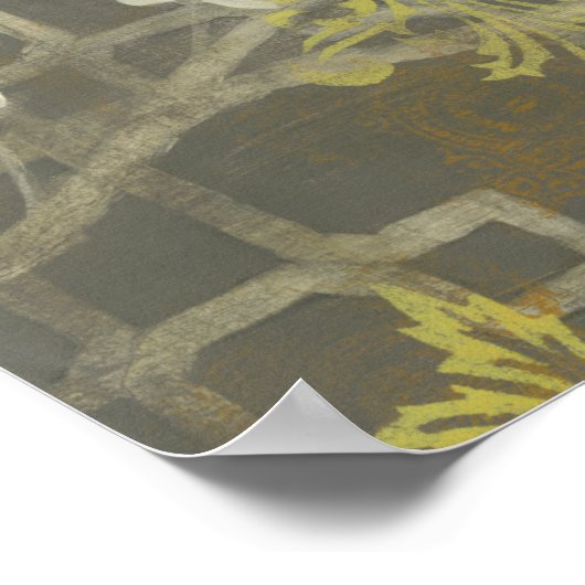 Gemusterte Zweigstelle Blossom I Poster (Ecke)