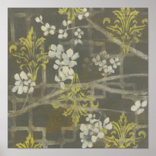 Gemusterte Zweigstelle Blossom I Poster