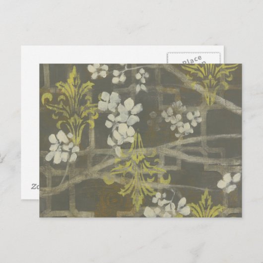 Gemusterte Zweigstelle Blossom I Postkarte (Vorne/Hinten)