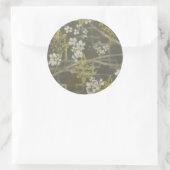 Gemusterte Zweigstelle Blossom I Runder Aufkleber (Tasche)