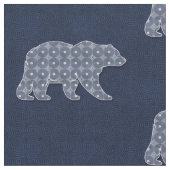 Gemusterter Bär im Navy Blue Woodland Thema Stoff (Nahaufnahme)
