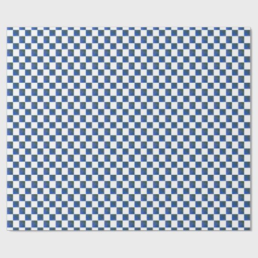 Gemusterter blauer und weißer Karo Geschenkpapier (Flach)