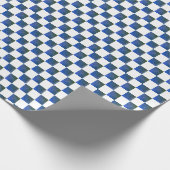 Gemusterter blauer und weißer Karo Geschenkpapier (Ecke)