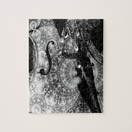 Gemusterter Cello abstrakt in Schwarzweiss Puzzle (Vertikal)