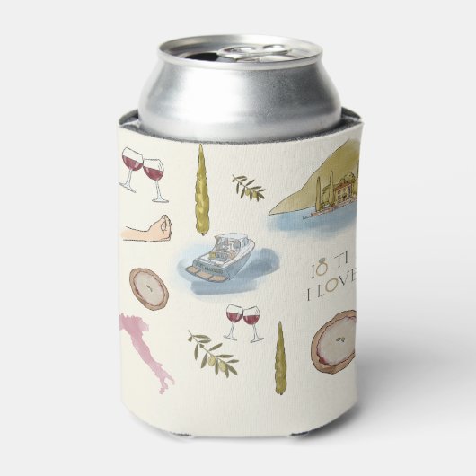 Gemusterter Comer See Gastgeschenk Hochzeit Cooler Dosenkühler (Kanne Vorderseite)