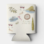 Gemusterter Comer See Gastgeschenk Hochzeit Cooler Dosenkühler (Rückseite)