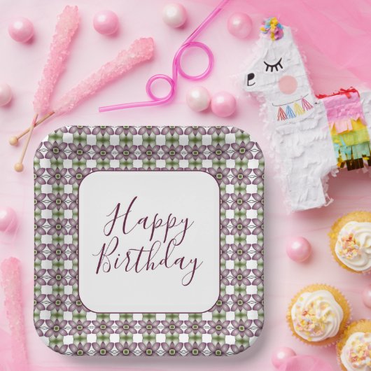 Gemusterter Designer-Platz Pappteller (Party)