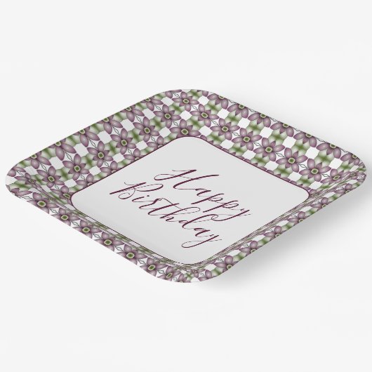 Gemusterter Designer-Platz Pappteller (Gewinkelt)