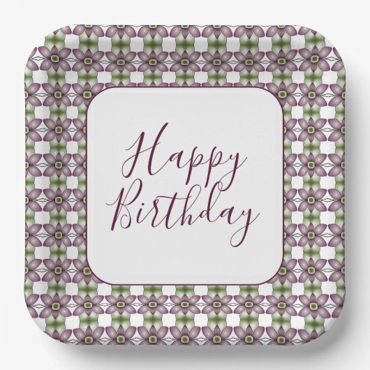 Gemusterter Designer-Platz Pappteller (Vorderseite)