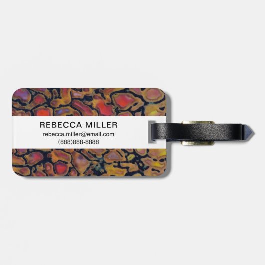 Gemusterter Dinosaurier Gepäckanhänger (Rückseite horizontal)