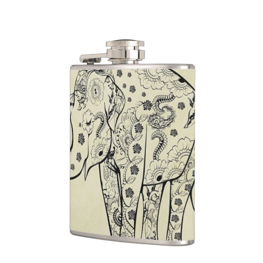 Gemusterter Elefant Flachmann (Links)