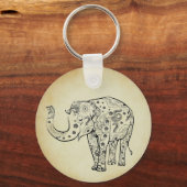 Gemusterter Elefant Schlüsselanhänger (Rückseite)