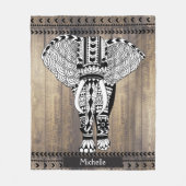 Gemusterter Elephant des erthy-Wooden-Planks Fleecedecke (Vorderseite)