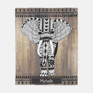 Gemusterter Elephant des erthy-Wooden-Planks Fleecedecke