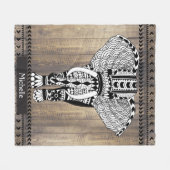 Gemusterter Elephant des erthy-Wooden-Planks Fleecedecke (Vorderseite (Horizontal))