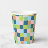 Gemusterter Fun-Checkerboard-Block Pappbecher (Rückseite)