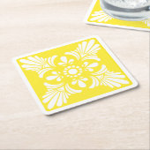 Gemusterter, gelber und weißer Mittelmeeranstrich Rechteckiger Pappuntersetzer (angewinkelt)